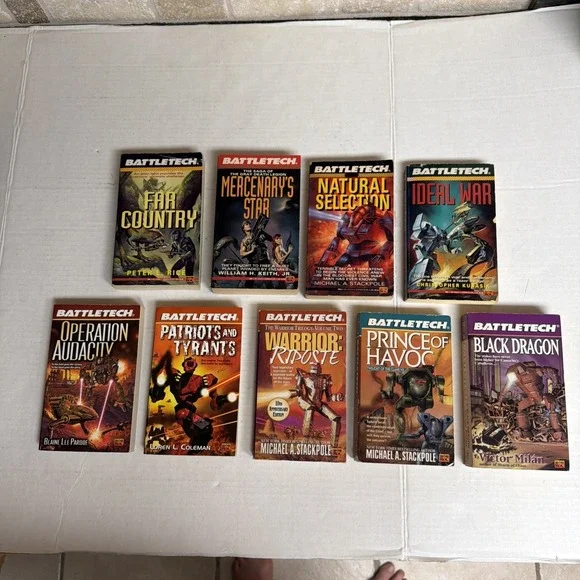BATTLETECH Series Lot of 9‎ Set of Vintage Paperback PB Books 1st Printings