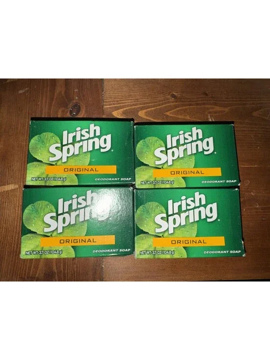 (4) Irish Spring Original Deodorant Soap 3.7oz (Old Version NO FLAX Seed Oil)
