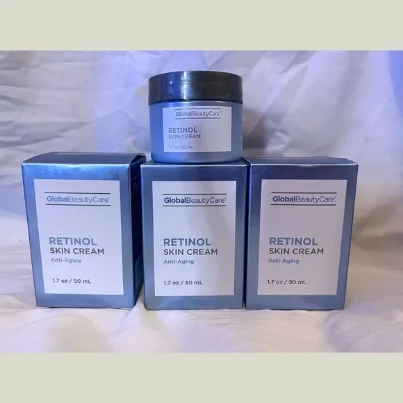 Lot of 3 Global Beauty Retinol Skin Cream Anti-Aging 1.7 oz Each NEW Sealed
