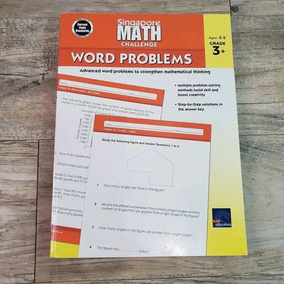Singapore Math Challenge Word Problems, Grades 3+ by Carson Dellosa Education