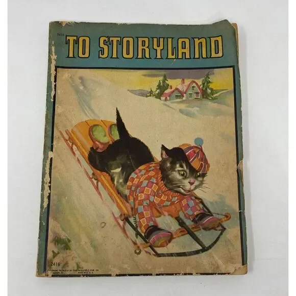 1942 Saalfield publishing co Book To Storyland stories verses illustrated Kitten