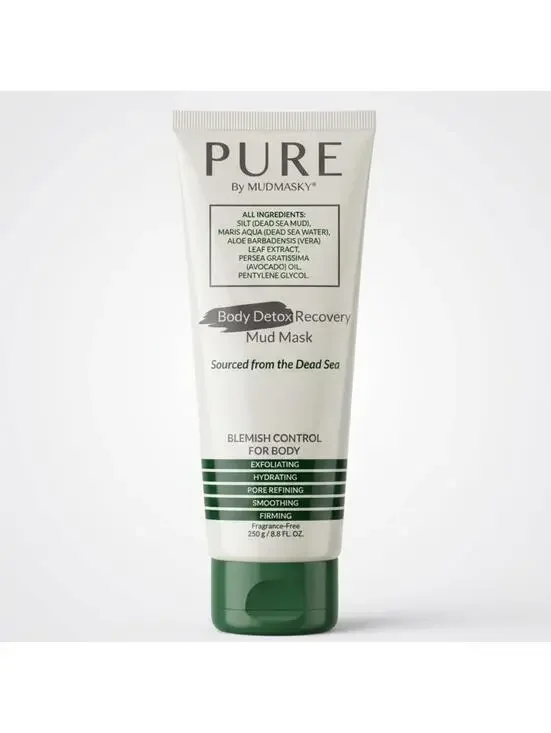 PURE By MUDMASKY Body Detox Recovery Mud Mask 250g - Blemish Control for Body