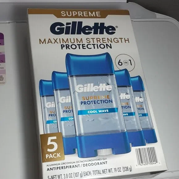 Gillette Supreme Protection Cool Wave Stick Antiperspirant 5pk 3.8oz