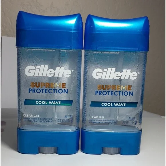 Gillette Supreme Protection Cool Wave Gel Antiperspirant Deodorant 2pk 3.8oz