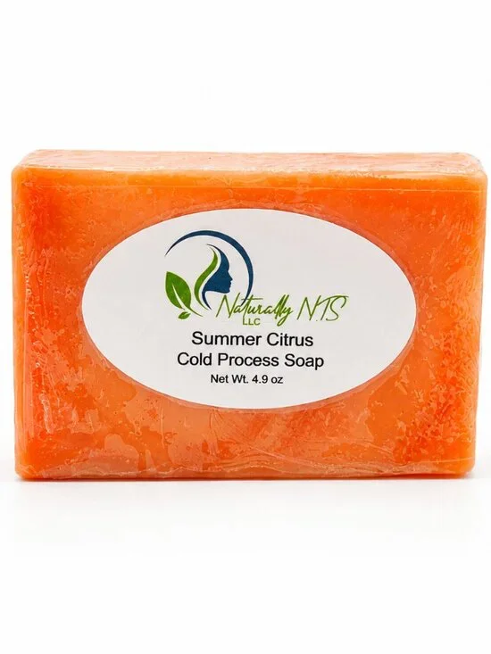 Naturally NTS Summer Citrus Cold Process Soap – 4.9 oz – Orange