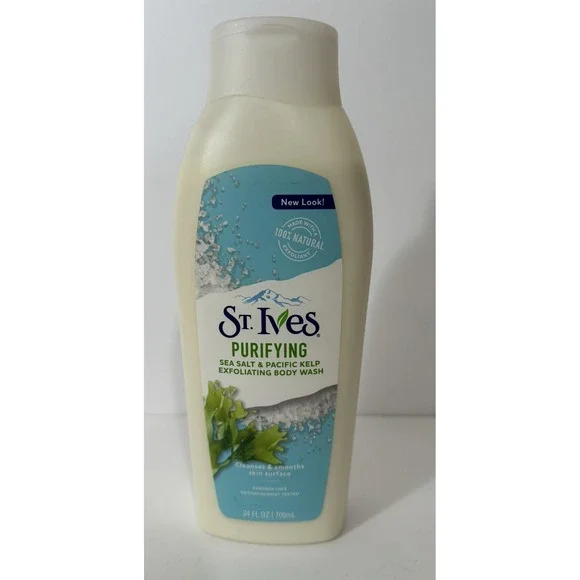 1-St. Ives‎ Purifying Sea Salt & Pacific Kelp Exfoliating Body Wash 24 oz NEW