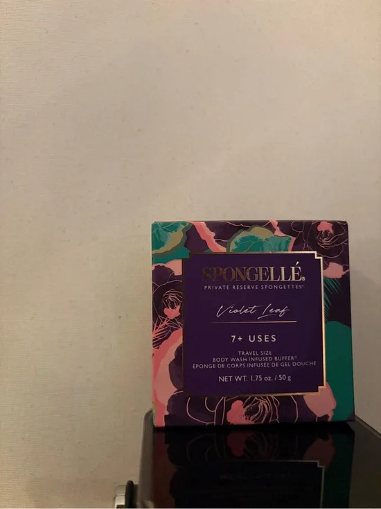 Spongellé Violet Leaf Purple Floral Travel Size Exfoliating Buffer