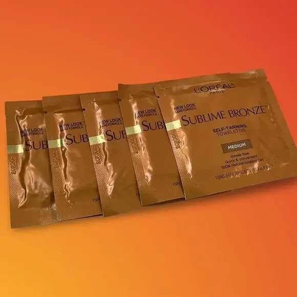 L'Oreal Paris Sublime Bronze Self-Tan Towelettes Medium Streak Free Body x5