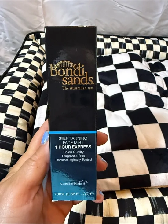 Bondi Sands Self Tanning Face Mist in Black and Blue Packaging