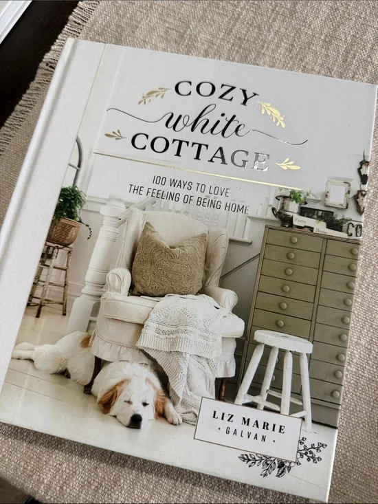 Cozy White Cottage Hardcover Book - White & Cream Cover