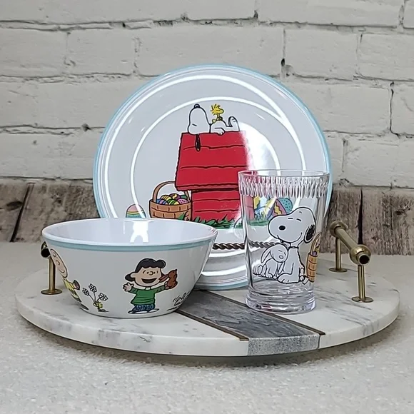Children's Williams Sonoma PEANUTS™ Easter Kids Melamine Dinnerware Set NIB/NWT