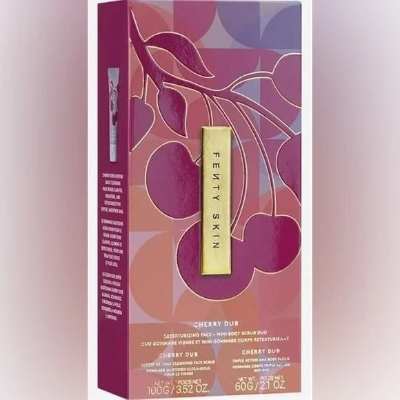 🍒 Fenty Skin Cherry Dub Body Scrub Duo | AHA Exfoliating Set