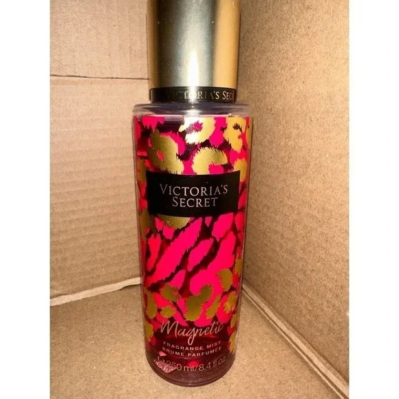 Victoria's Secret Magnetic Fragrance Mist‎ 8.4oz Pink Gold Leopard Print Spray
