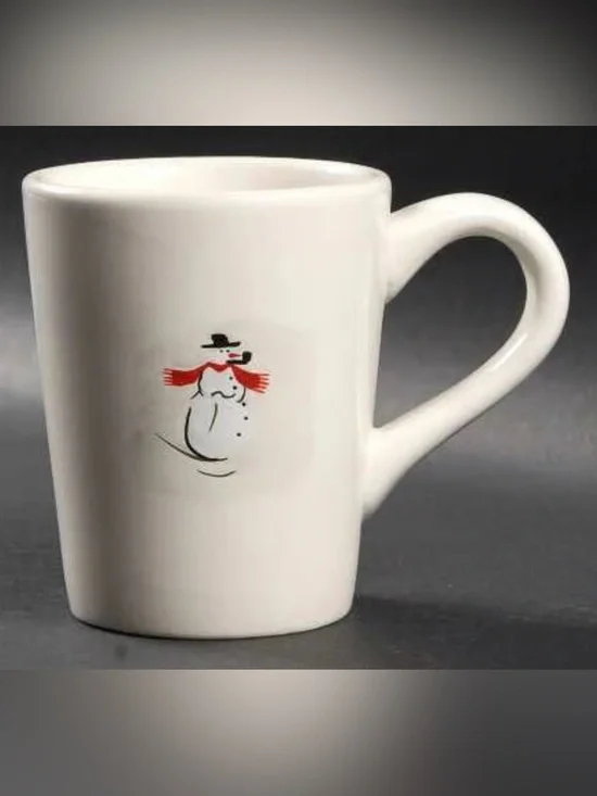 Holiday Snowman Williams Sonoma Ceramic coffee Mug retired replacement EUC cup