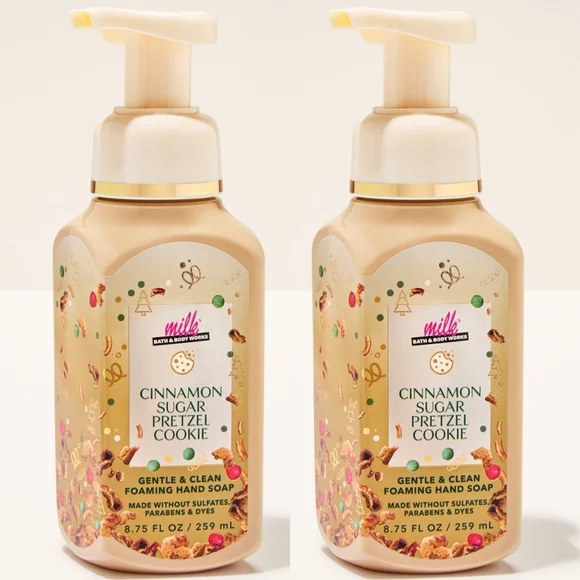 Bath Body Works Milk Bar Cinnamon Sugar Pretzel Cookie Hand Soap Set of 2 NEW