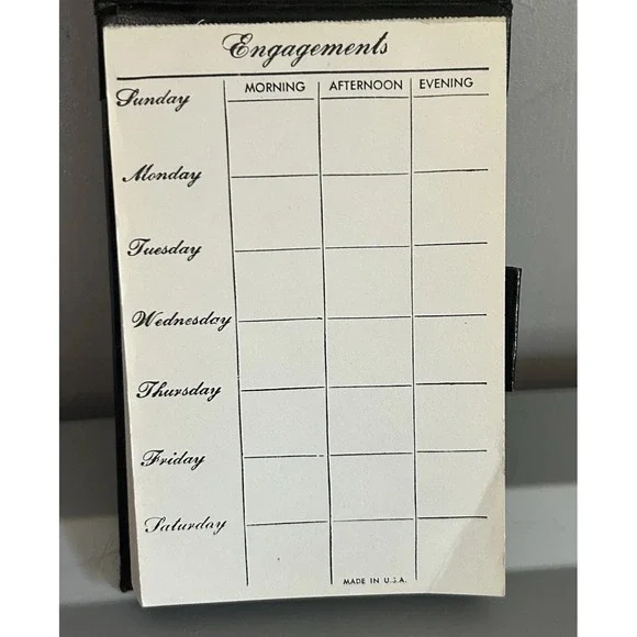 VTG Daily Schedule Black Book Morning Afternoon Evening Engagements 80s 90s USA