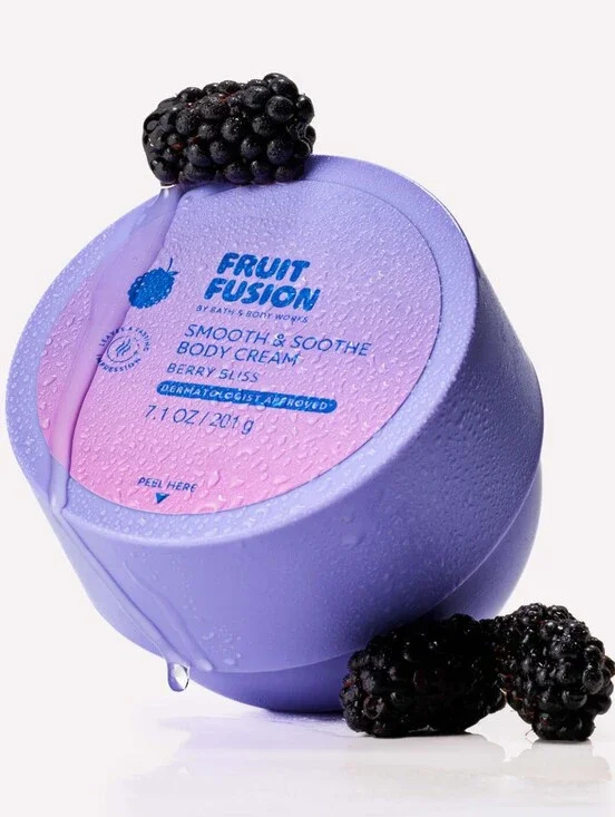Bath & Body Works Fruit Fusion Smooth & Soothe Berry Bliss Body Cream Purple NEW