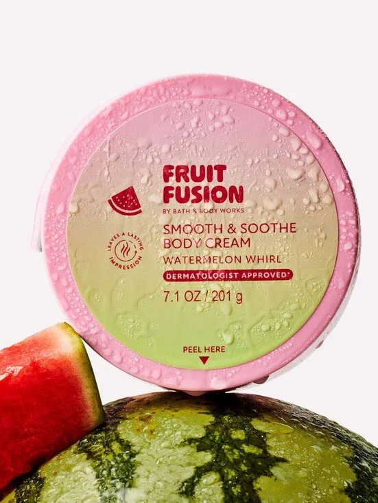 Bath & Body Works Fruit Fusion Watermelon Whirl Body Cream 7oz NEW with Charm
