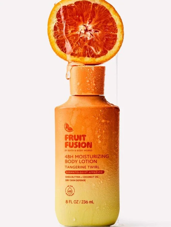 Bath & Body Works Tangerine Twirl Orange-Yellow Fruit Fusion Body Lotion 8oz NEW