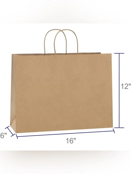 Large Kraft Paper Shopping Bag with Twisted Handles - Brown