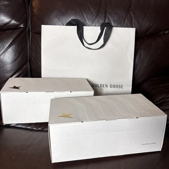 Empty Golden Goose Large Paper Shopping Bag & 2 Empty Shoe Boxes