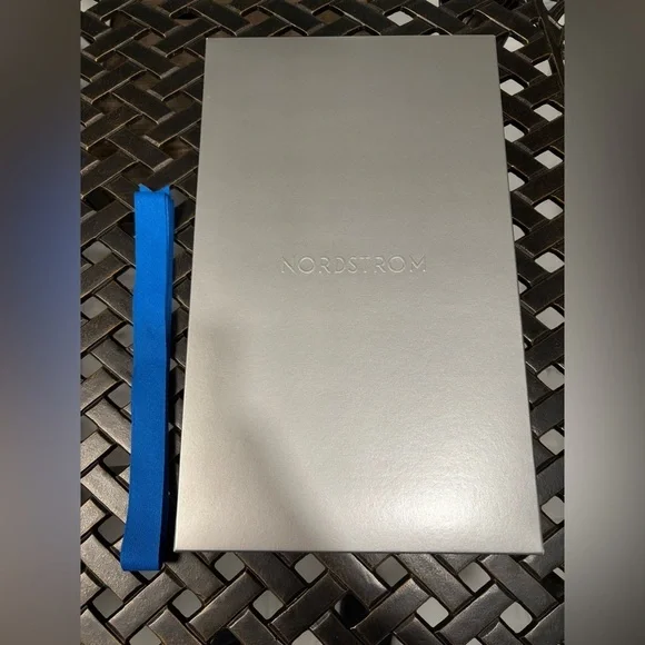 Nordstrom Silver Box with Blue Ribbon