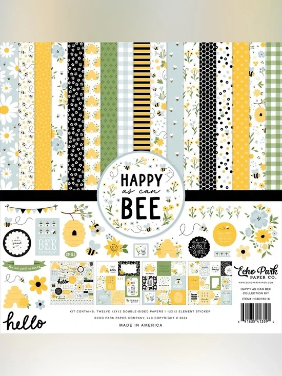 Echo Park 'Happy As Can Bee' Collection Kit 12x12” Paper & Stickers