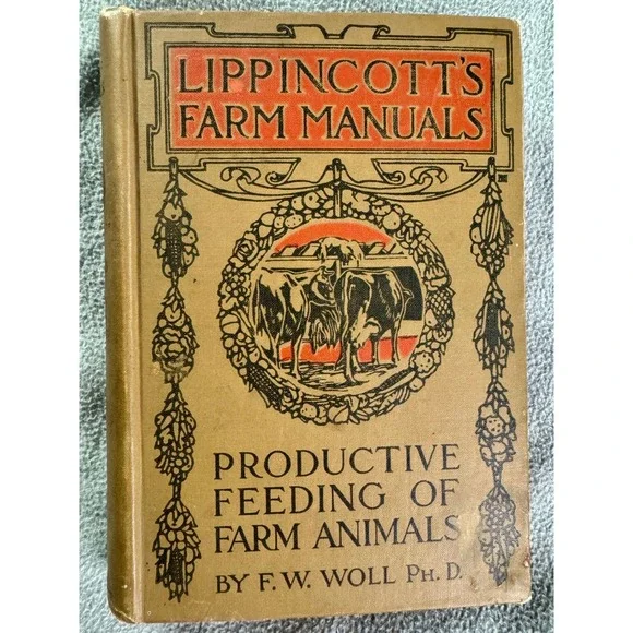 Antique Productive Feeding of Farm Animals Lippincott's Farm Manuals F.W.‎ Woll