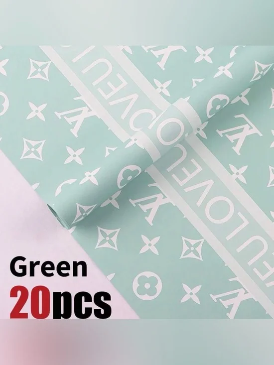 Luxury Pattern Mint Green Gift Wrap - 20 pcs