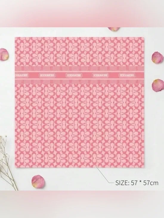 Coach Pink Signature Square gift wrap paper