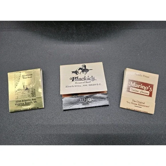 Vintage Lot Of 3 Matchbook DC Blackie's  & Virginia‎