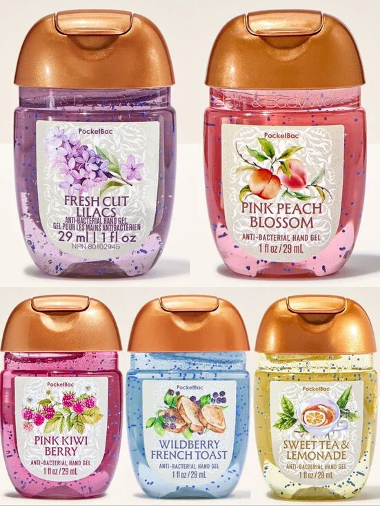 Bath & Body Works PocketBac Hand Gel Set of 5  New RARE