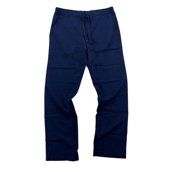 FIGS Pisco Scrub Pants Mens Large Navy Blue Technical Straight Leg Drawstring