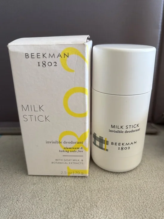 BEEKMAN 1802 Milk Stick Invisible Deodorant Aluminum Free 2.5oz Brand New in Box