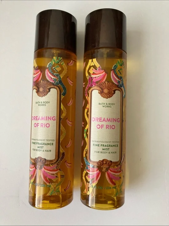 2 Bath & Body Works Dreaming of Rio Mist Dermatologist Tested 8 oz Lot Set