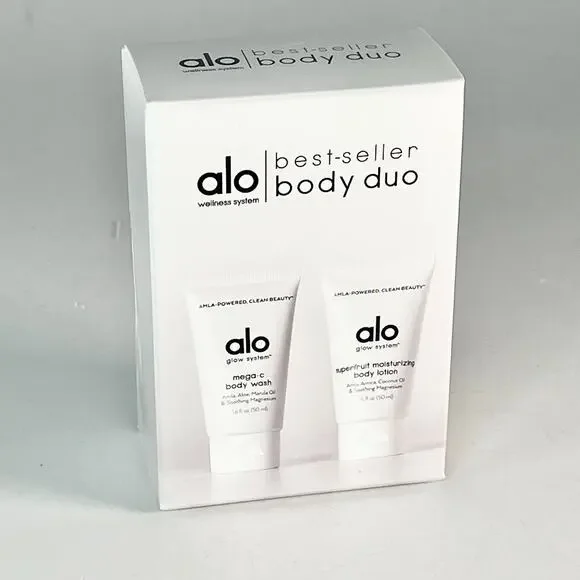 Alo Yoga Bestseller Body Duo Mega-C Body Wash Superfruit Body Lotion Travel 2x 1