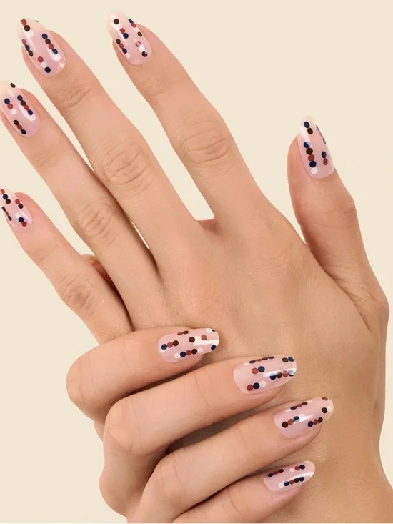 Nail Art Stickers — Pink Confetti Dot Design