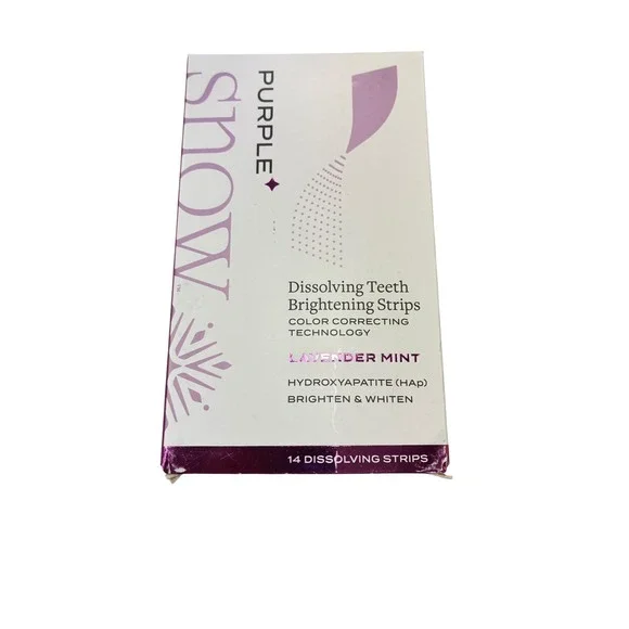 SNOW Purple Dissolving Teeth Whitening Strips‎ Lavender Mint 14ct Color Correct