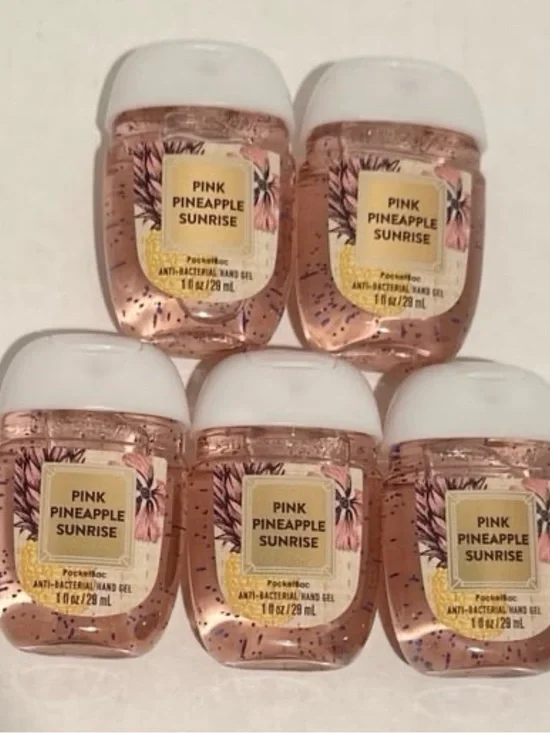 Bath & Body NEW (5) Pink Pineapple Sunrise PocketBac Hand Sanitizers