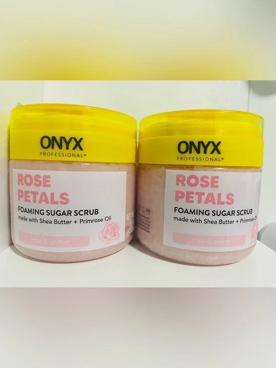 Lot 2-Onyx Rose Petals Foaming Sugar Scrub With Shea Butter 16 Oz Ea- Sealed