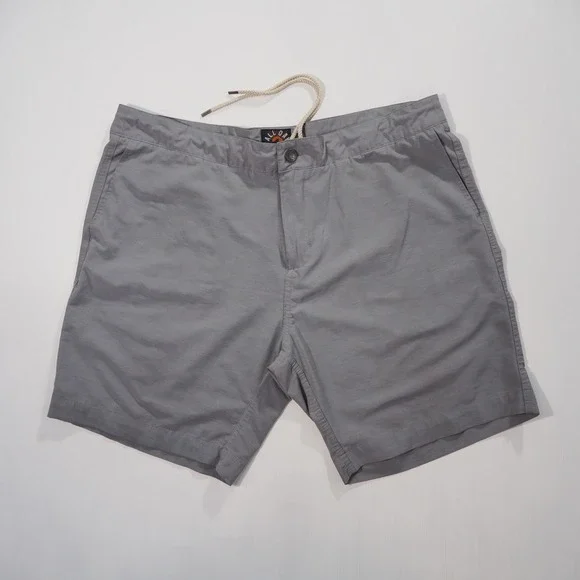 Faherty All Day Shorts Mens 38 Gray Hybrid Chino Drawstring Performance Stretch