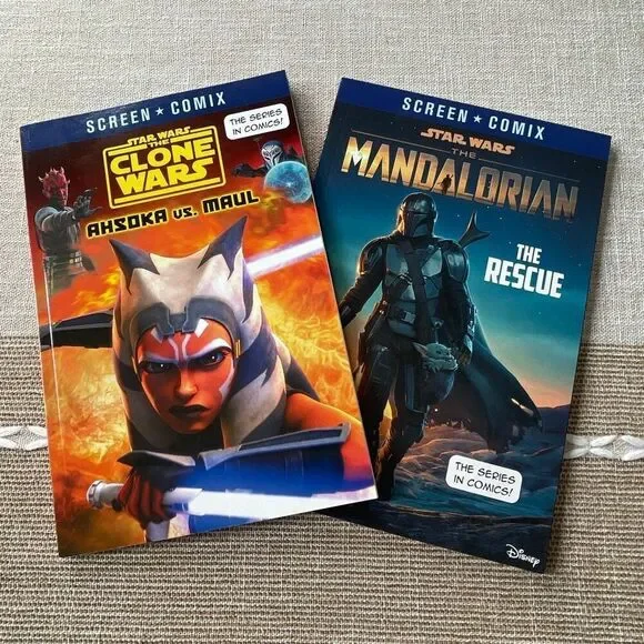 Disney Star Wars Mandalorian and Ahsoka vs Maul comic books! New