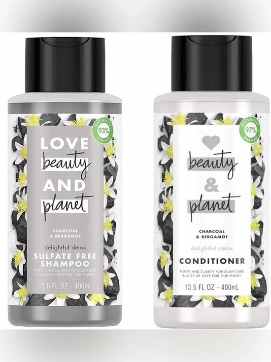Love Beauty & Planet Delightful Detox SHAMPOO & CONDITIONER Charcoal & Bergamot