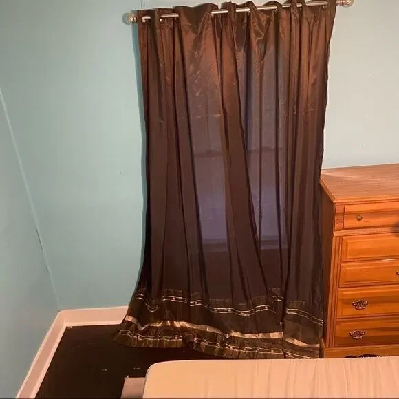 Jcpenny studio panel curtains brown w/ gold trim