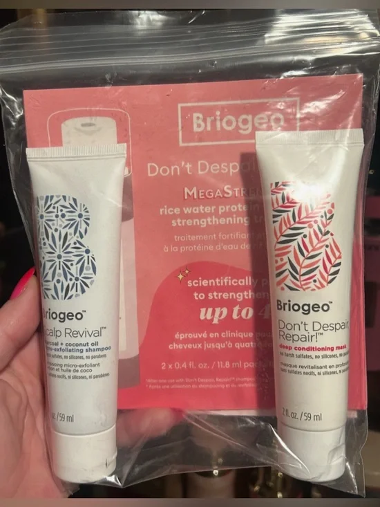 BRIOGEO Scalp Revival Charcoal Shampoo & Don’t Despair Repair Mask Set 2 oz Each
