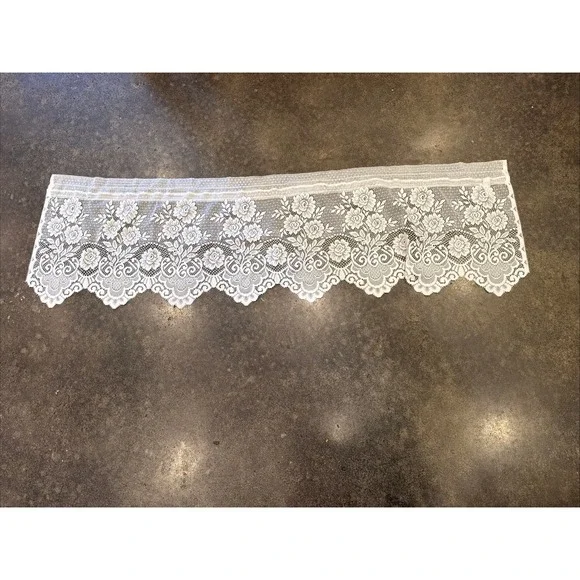 off white lace valance 56x16