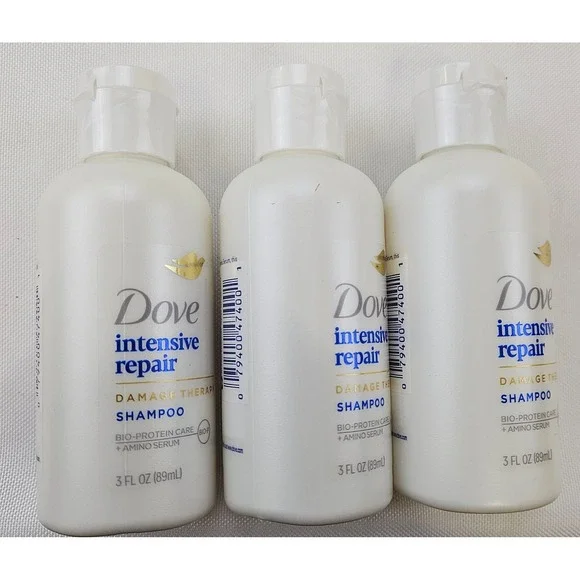 Dove‎ Intensive Repair Shampoo Damage Therapy 3oz Travel Size Lot of 3 Bottles