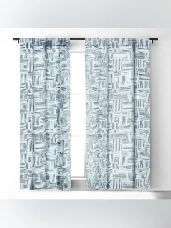 Schatzi Brown Leila Marks Blue Blackout Window Curtains Deny designs 50x84