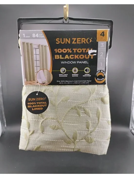 Sun Zero 100% Total Blackout Window Panel Sage Green 40