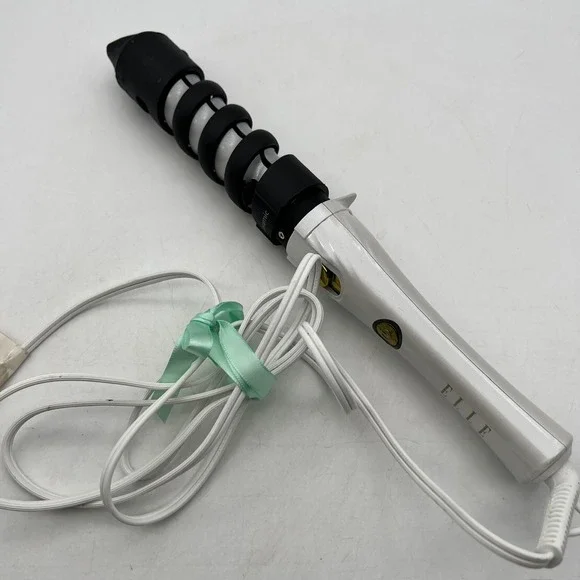 Elle Ceramic Spiral Curling Iron 32mm White Gold EL8410-WHT Hair Styler